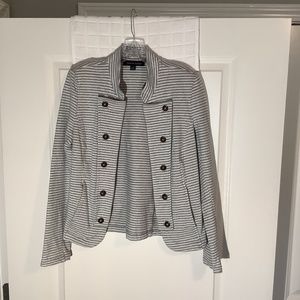 Tommy Hilfiger Military Band Jacket Gray/ White Stripes Size M